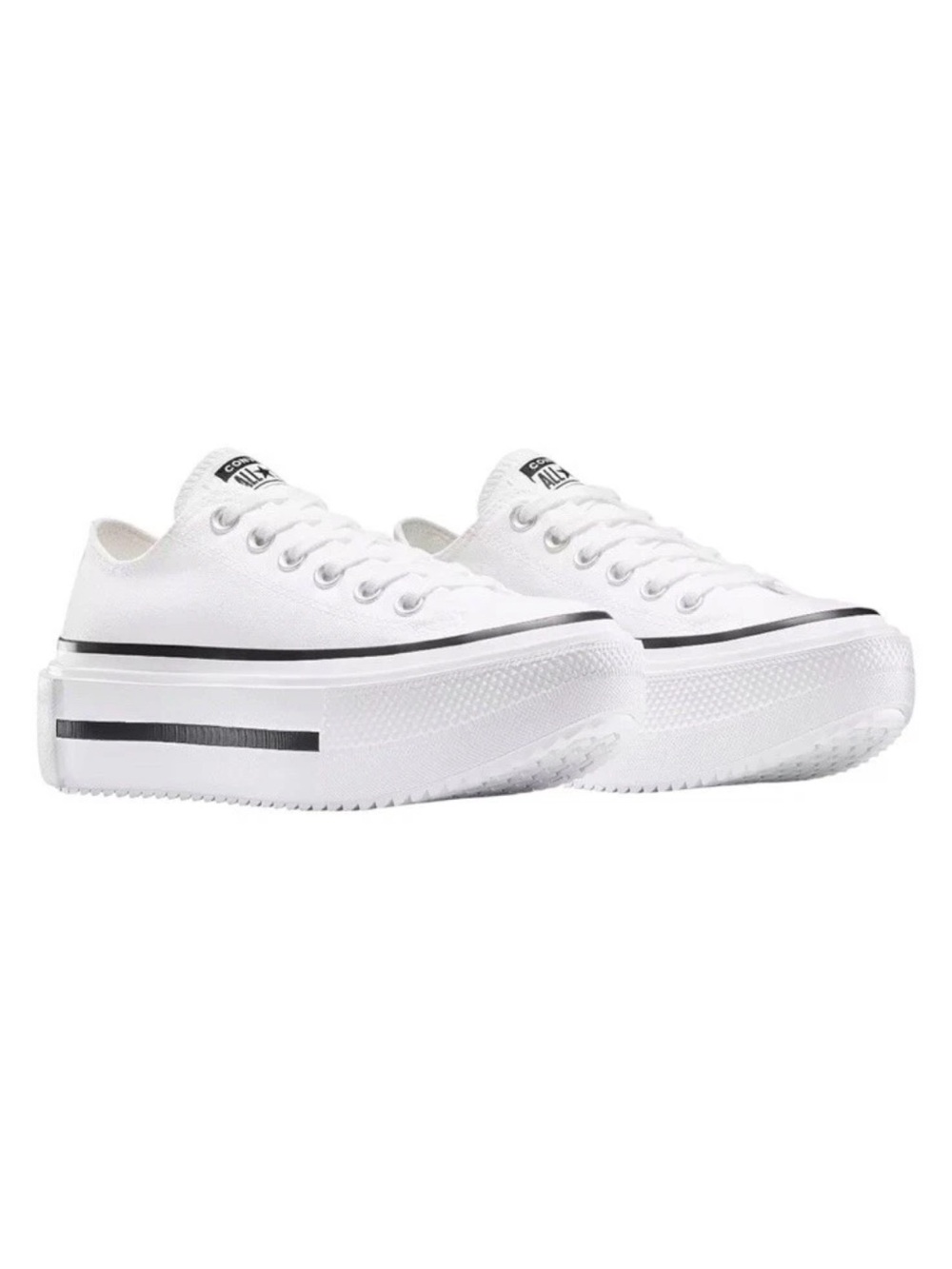 NEW Converse Women's Double Stack Low Top Shoes White Size 8.5 Platform Sneakers - Picture 7 of 9